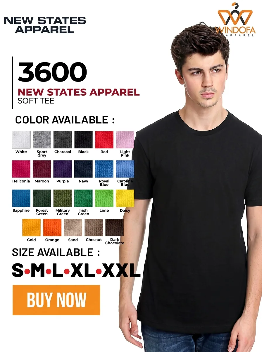 Kaos Polos New States Apparel Softstyle 3600