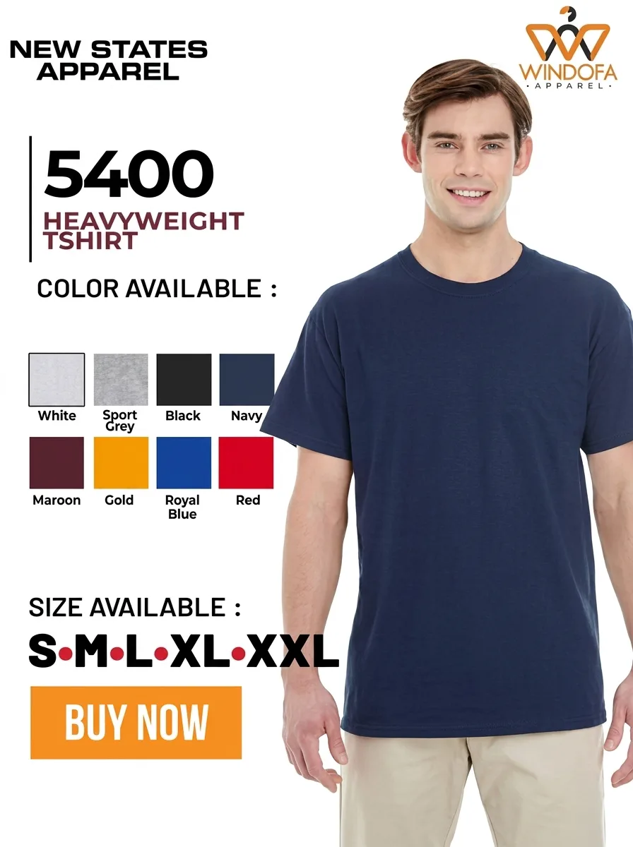 Kaos Polos New States Apparel Heavyweight T-shirt 5400