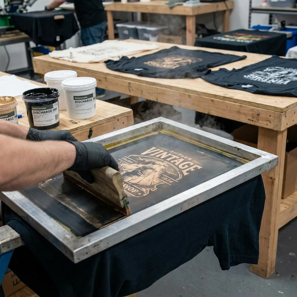 Jasa Sablon Kaos Discharge