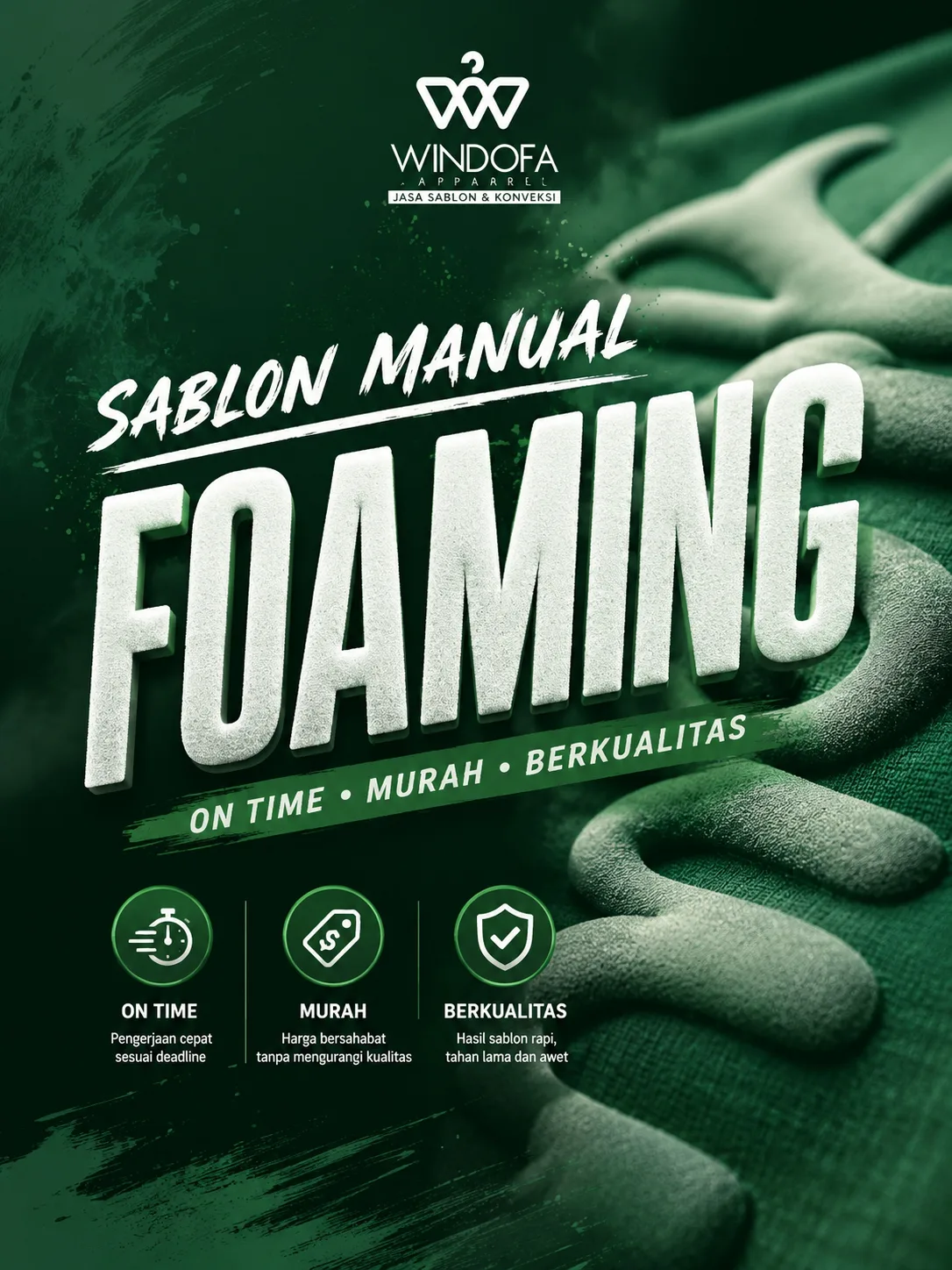 Jasa Sablon Kaos Foaming