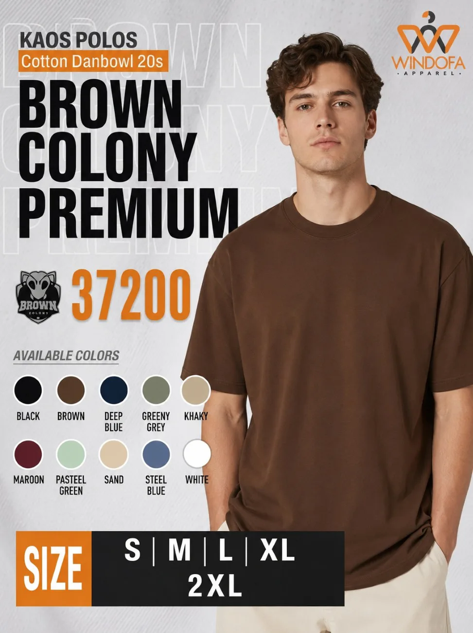 Kaos Polos Lengan Pendek Oversized Cotton Danbowl 20s Black Colony Premium 37200