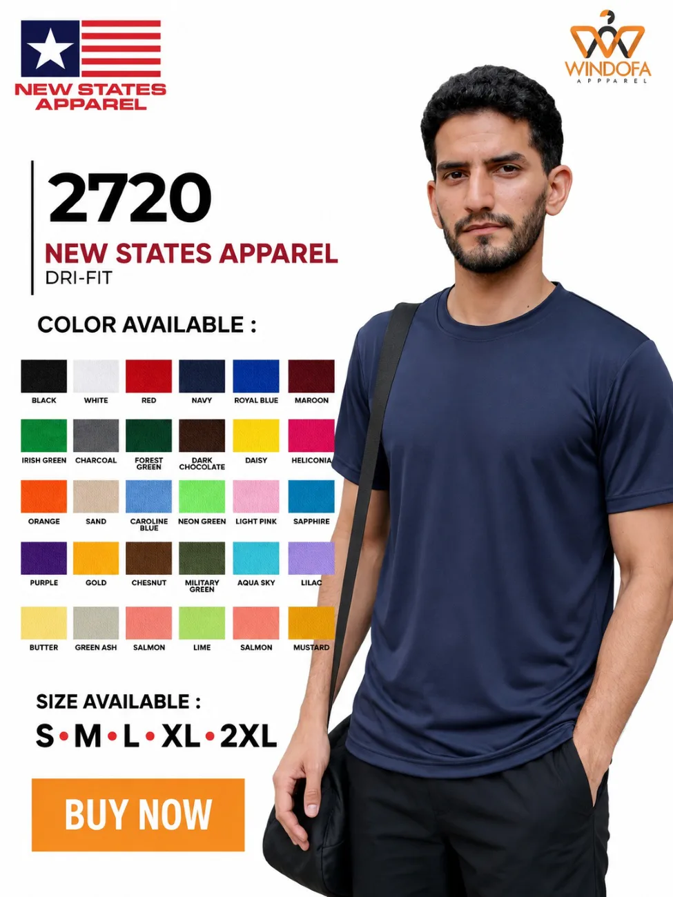 Kaos Polos New States Apparel Dri-Fit T-shirt 2720